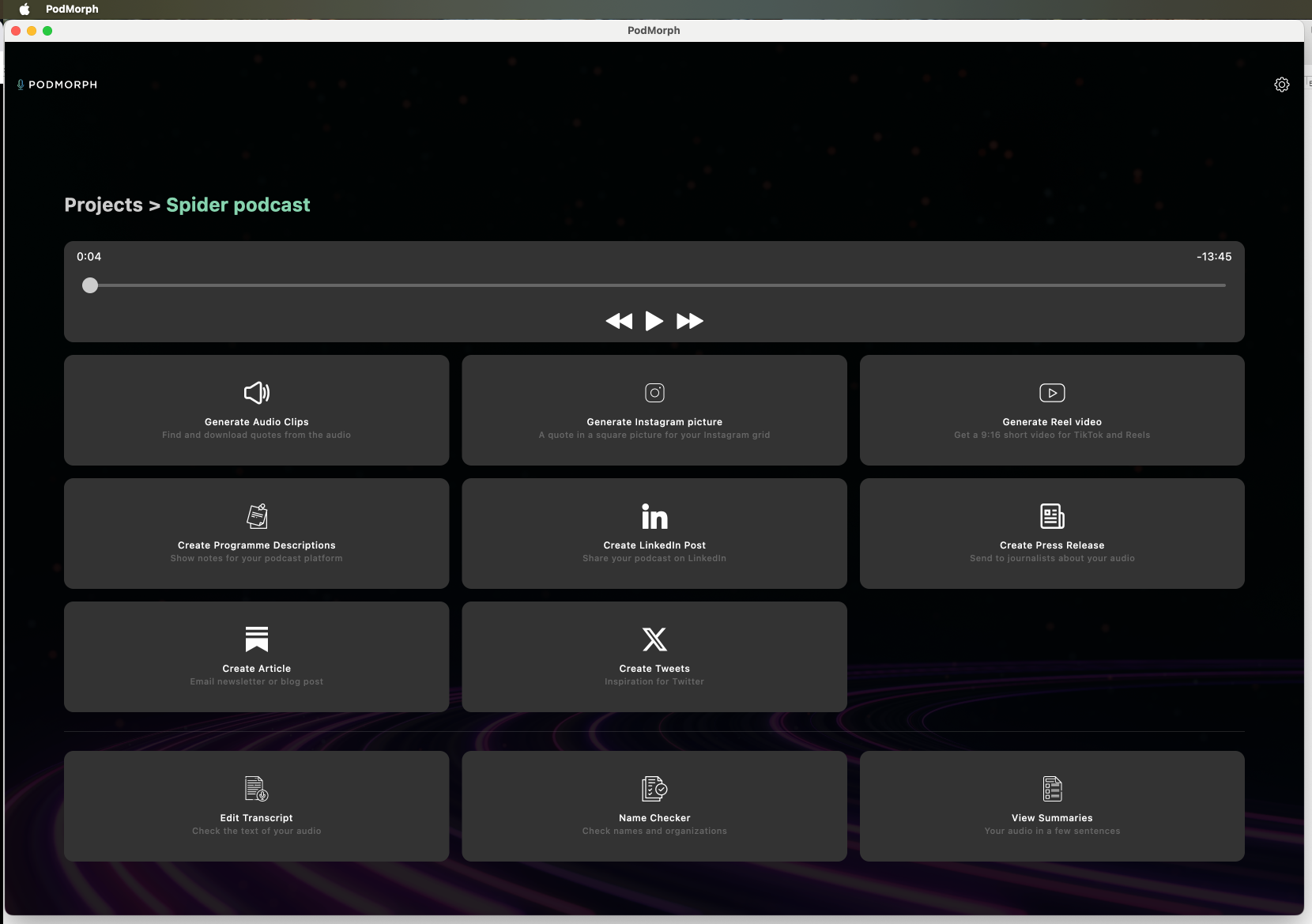 PodMorph Platform Overview